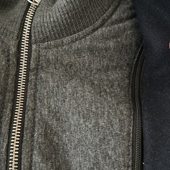 BANANA REPUBLIC Navy Blue TOP COAT Navy Blue ZIP BUTTON WOOL BLEND Large - Picture 11 of 15